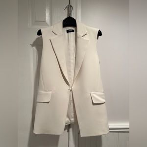 Theory white long vest/ sleeveless jacket. NWT